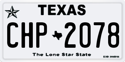 TX license plate CHP2078