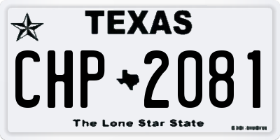 TX license plate CHP2081