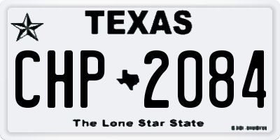 TX license plate CHP2084