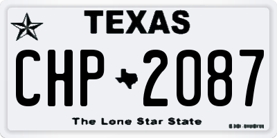 TX license plate CHP2087