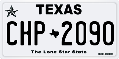 TX license plate CHP2090
