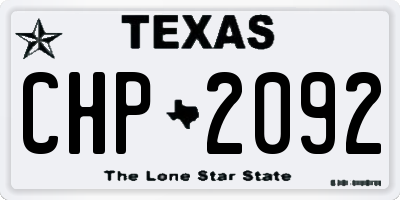 TX license plate CHP2092