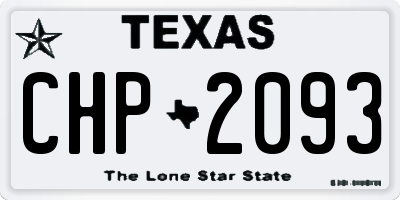 TX license plate CHP2093