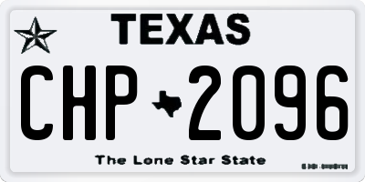 TX license plate CHP2096