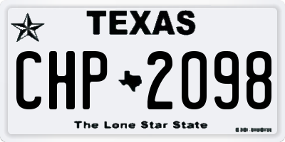 TX license plate CHP2098