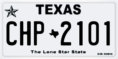 TX license plate CHP2101