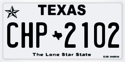 TX license plate CHP2102