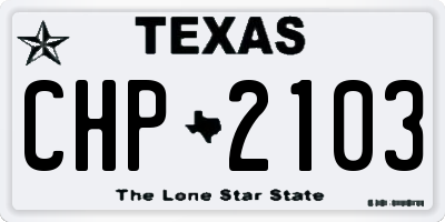 TX license plate CHP2103