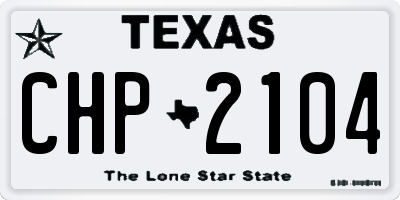 TX license plate CHP2104