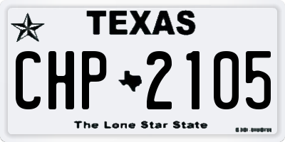 TX license plate CHP2105