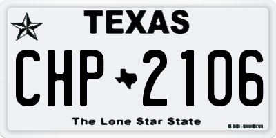TX license plate CHP2106