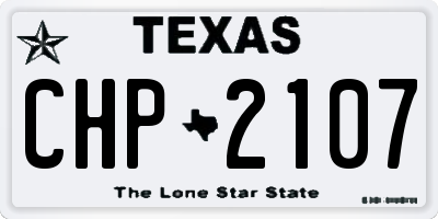 TX license plate CHP2107
