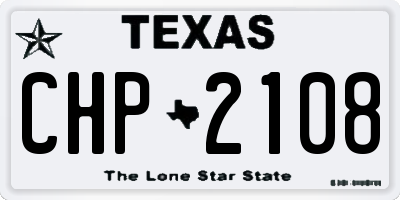TX license plate CHP2108