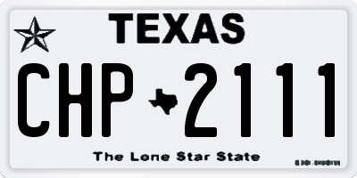 TX license plate CHP2111