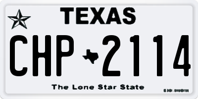 TX license plate CHP2114