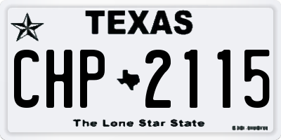 TX license plate CHP2115