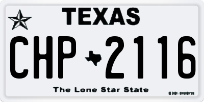 TX license plate CHP2116