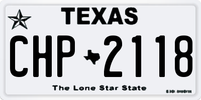 TX license plate CHP2118