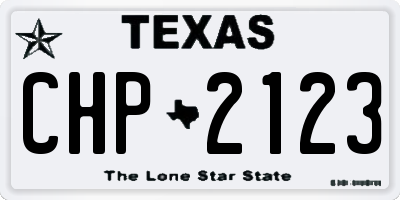TX license plate CHP2123