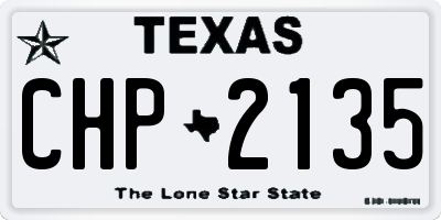 TX license plate CHP2135