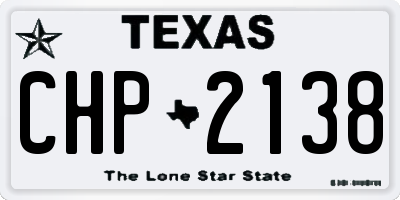 TX license plate CHP2138