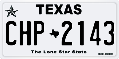 TX license plate CHP2143
