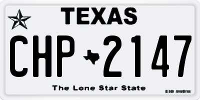 TX license plate CHP2147