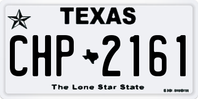 TX license plate CHP2161