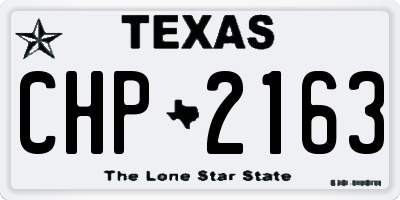 TX license plate CHP2163