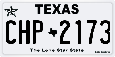 TX license plate CHP2173
