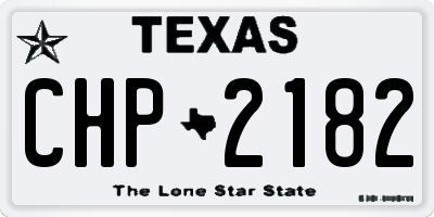 TX license plate CHP2182