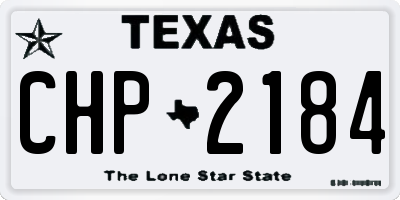 TX license plate CHP2184