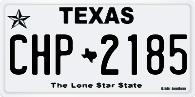 TX license plate CHP2185