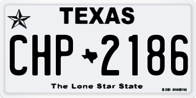 TX license plate CHP2186