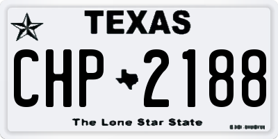 TX license plate CHP2188