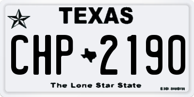 TX license plate CHP2190