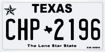 TX license plate CHP2196