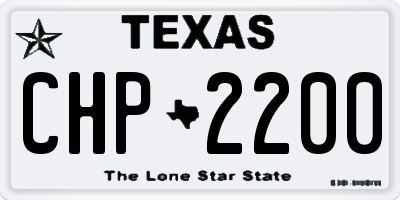 TX license plate CHP2200