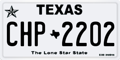 TX license plate CHP2202