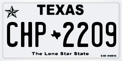 TX license plate CHP2209
