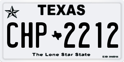 TX license plate CHP2212