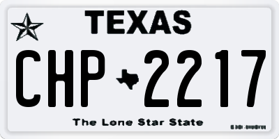 TX license plate CHP2217