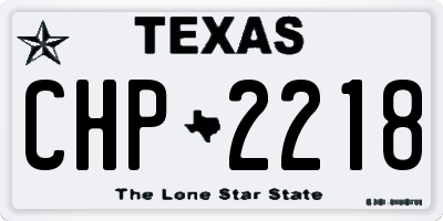 TX license plate CHP2218
