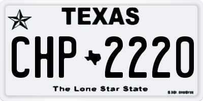 TX license plate CHP2220