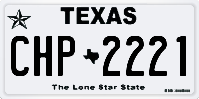 TX license plate CHP2221