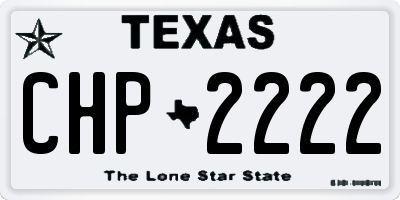 TX license plate CHP2222