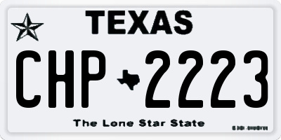 TX license plate CHP2223