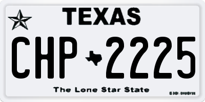 TX license plate CHP2225