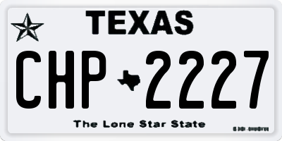 TX license plate CHP2227