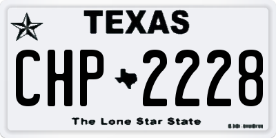 TX license plate CHP2228
